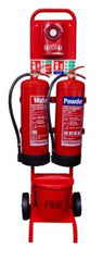 BUNDLE - Double Trolley / Stand Plus Fire Extinguishers & Fire Alarm
