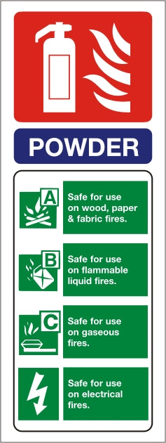 Bex Powder Sign Powder ID Sign - Self Adhesive 75mm x 200mm