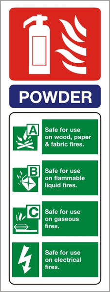 Powder ID Sign - Self Adhesive 75mm x 200mm - HartsonFire