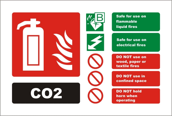 CO2 ID Sign - Self Adhesive 150mm x 100mm - HartsonFire
