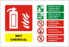 Wet Chem ID Sign - Rigid Plastic 150mm x 100mm - HartsonFire
