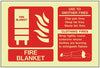 Fire Blanket ID Sign - Photoluminescent (Landscape) 150mm x 100mm - HartsonFire