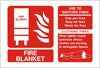 Fire Blanket ID Sign - Rigid Plastic 150mm x 100mm - HartsonFire