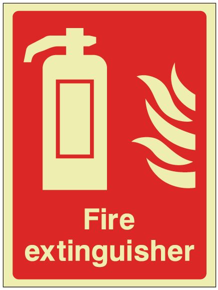 Fire Extinguisher Sign - Photoluminescent 150mm x 200mm - HartsonFire