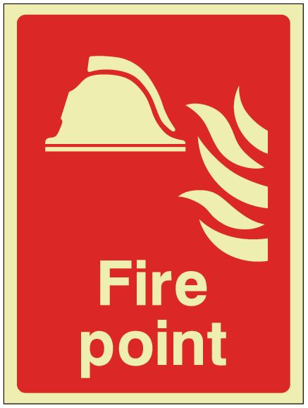 Fire Action Point Sign - Photoluminescent 150mm x 200mm - HartsonFire