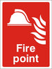 Fire Action Point Sign - Rigid Plastic 150mm x 200mm - HartsonFire