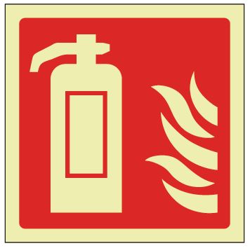 Fire Extinguisher Sign Photoluminescent 150mm x 200mm
