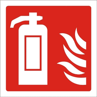 Fire Extinguisher Picto Sign - Rigid Plastic 100mm x 100mm - HartsonFire